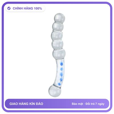 Dương vật giả Thủy Tinh 3 Cm E 5 Bi Xanh