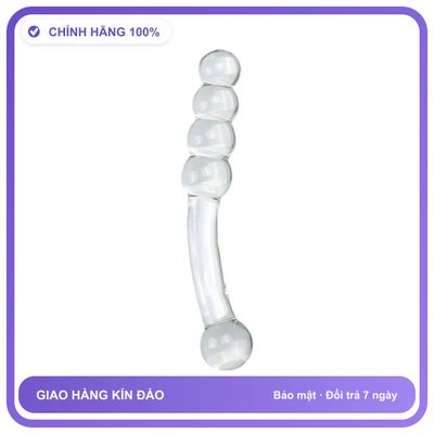 Dương vật giả Thủy Tinh 3 Cm D 4 Bi Cong