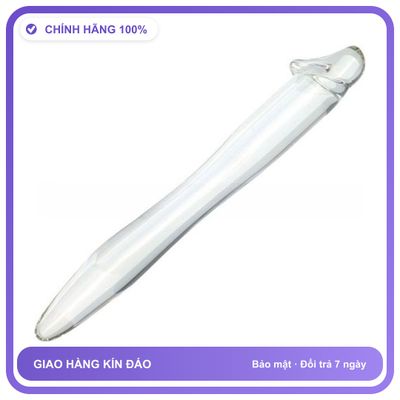 Dương vật giả Thủy Tinh Penis C Đầu Trơn