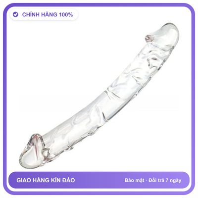 Dương vật giả Thủy Tinh Penis B 2 Đầu Gân