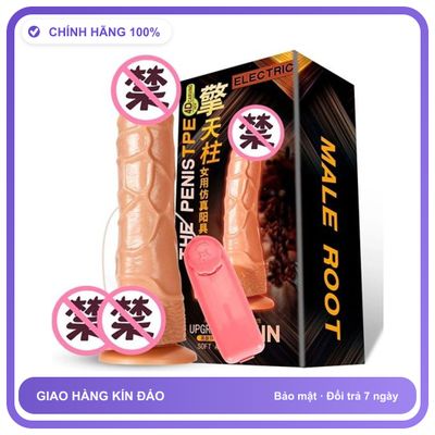 Dương vật giả có đế hít rung dùng pin Muha