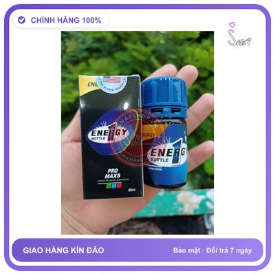 Chai hít tăng khoái cảm Popper ENERGY BOTTLE 40ml Popper 40ml USA, Dòng Mạnh, Cao Cấp, Tác Dụng Tức Thì, Che Tên SP