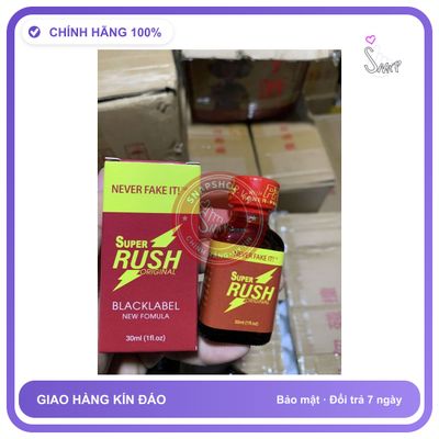 Chai hít tăng khoái cảm Popper SUPER RUSH 30ml Popper 30ml USA, kích thích khoái cảm cực mạnh,phê lâu,che tên