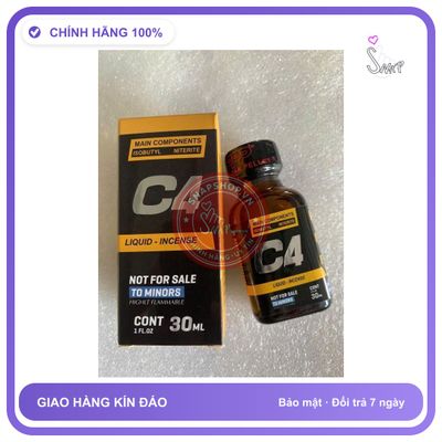 Chai hít tăng khoái cảm Popper C4 30ml Popper C4 30ml USA, Phê Lâu, Kéo Dài Thời Gian Quan Hệ, Che Tên