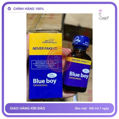Chai hít tăng khoái cảm Popper Blue boy 30ml Chai hít Popper 30ml kích thích hưng phấn,tạo cảm giác bay bổng lân lân,nóng rạo rực cơ thể, cực phê sướn