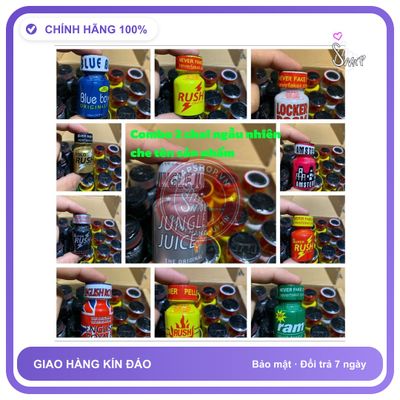 Chai hít tăng khoái cảm Popper BlueRUSHLOCKERJUNGLE JUICEAMSTERDAMENGLI Combo 2 chai Popper truyền thống nắp đen usa, lấy ngẫu nhiên, hoặc chọn mẫu