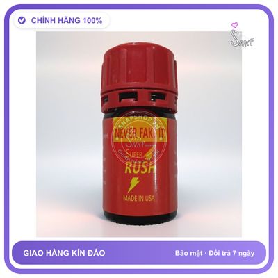 Chai hít tăng khoái cảm Popper SUPER RUSH 40ml Popper Rush 40ml USA, Dòng Cực Mạnh, Phê Lâu,Kích Thích Hưng Phấn Tức Thì, Che Tên