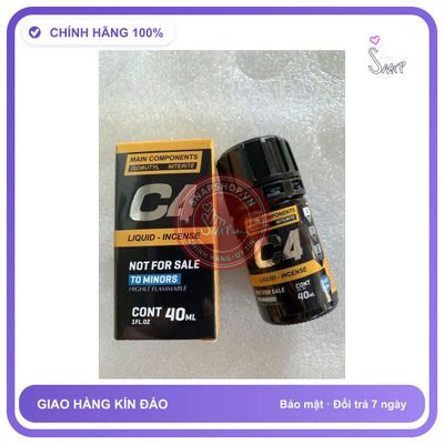Chai hít tăng khoái cảm Popper C4 40ml Popper 40ml USA, C4, Kích Thích Phê Cực Lâu, Tác Dụng Nhanh Tức Thì