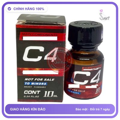 Chai hít tăng khoái cảm Popper C4 Chai hít trực tiếp vào mũi, giúp tăng hưng phấn tức thì, tạo cảm giác bay bổng lân lân