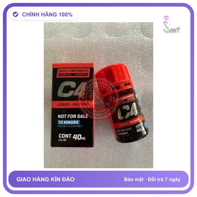Chai hít tăng khoái cảm Popper C4 40ml Popper 40ml USA, Dòng Cực Mạnh, Phê Lâu Cho Ng Lờn Lâu Năm, Tác Dụng Hưng Phấn Tức Thì