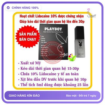 Chai xịt kéo dài thời gian quan hệ PLAYBOY Chai xịt lâu ra, gây tê dương vật,kéo dài thời gian, che tên sp