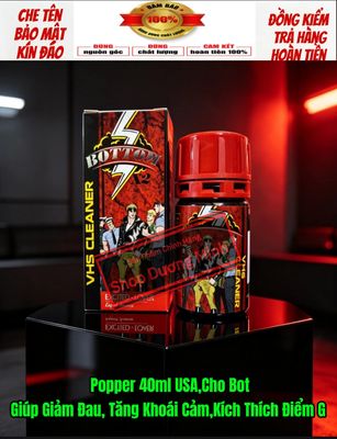 Popper 40ml USA, Hàng Chính Hãng, Cực Mạnh,Dùng Cho Bot, Giúp Hỗ Trợ Giảm Đau, Tăng Khoái Cảm, Kích Thích Điểm G 