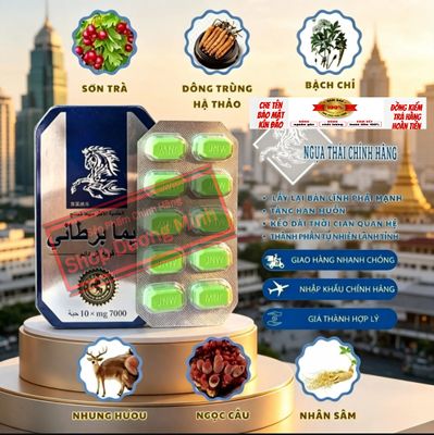 Ngựa thái chính hãng, Hộp 10 viên, uống trước 40 phút, ko tác dụng hoàn tiền 100%
