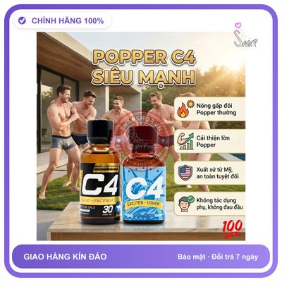 Chai hít tăng khoái cảm Popper C4 30ml Combo 2 chai Popper 30ml USA,Chính Hãng Cực Mạnh, Hít Xong Phê Liền, che tên sản phẩm bảo mật kín đáo
