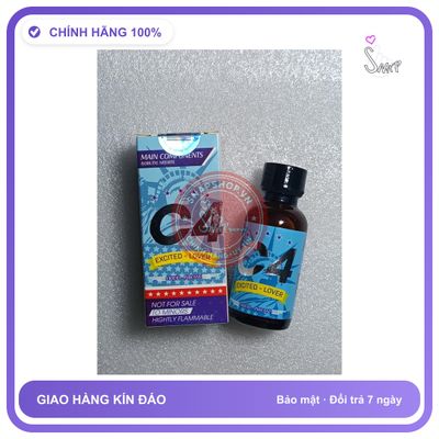 Chai hít tăng khoái cảm Popper C4 30ml Tinh dầu Popper 30ml USA, đòng ko cồn, mùi dịu, cực mạnh, che tên sản phẩm bảo mật kín đáo