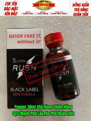 Popper 30ml USA, Hàng Chính Hãng, Kích Thích Cực Mạnh, Ko Rát Mũi, Che Tên 