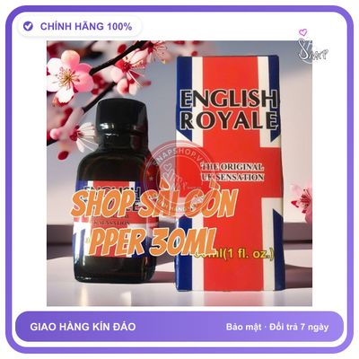 Chai hít tăng khoái cảm Popper ENGLISH ROYALE 30ml Popper mỹ 30ml, Dòng Mạnh, Phê Lâu,Cho Ng Lờn, Kích Thích Nhanh,che tên sản phẩm bảo mật kín đáo