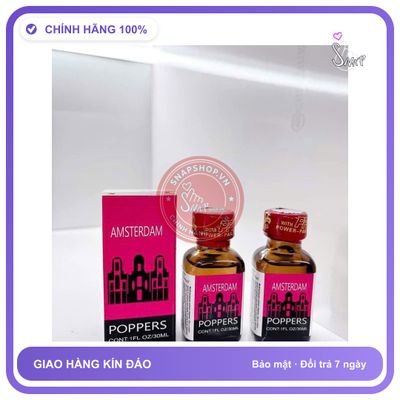 Chai hít tăng khoái cảm Popper AMSTERDAM 30ml Popper 30ml USA Hàng Chính Hãng, Cực Mạnh,Phê Lâu, Gây Ảo Giác, che tên sản phẩm bảo mật kín đáo