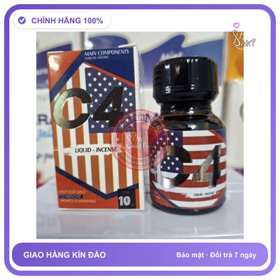 Chai hít tăng khoái cảm Popper C4 10ml Popper C4 10ml Mỹ Chính Hãng, Cực Mạnh, Phê Tới Đỉnh, che tên sản phẩm bảo mật kín đáo
