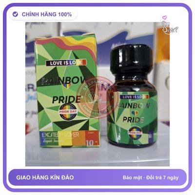 Chai hít tăng khoái cảm Popper RAINBOW PRIDE 10ml Popper 10ml Cho Top Bot, Phê Tới Đỉnh, che tên sản phẩm bảo mật kín đáo