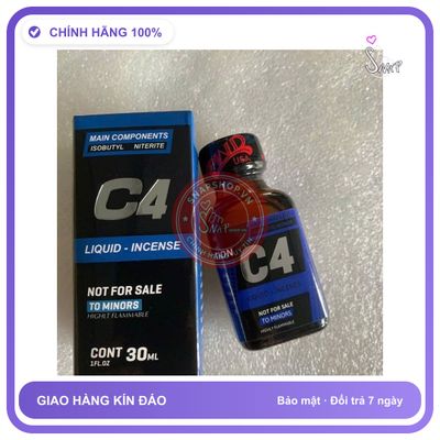 Chai hít tăng khoái cảm Popper C4 30ml Popper 30ml, Giá Sỉ, che tên sản phẩm bảo mật kín đáo, 079000