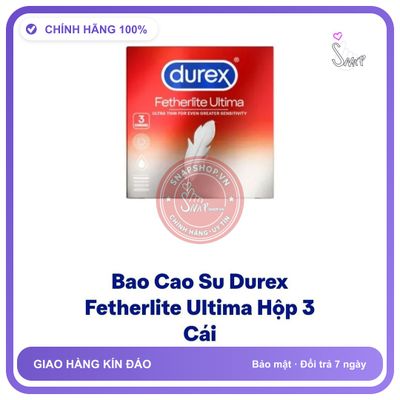 Bao cao su Durex Bao cao su durex, hộp 3 cái,che tên sản phẩm bảo mật kín đáo