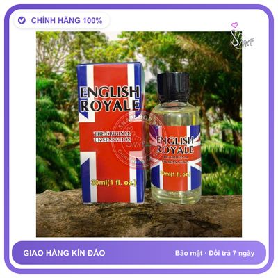 Chai hít tăng khoái cảm Popper ENGLISH ROYALE 30ml Popper 30ml USA, Hàng Chính Hãng, Cực Mạnh, Phê Lâu, Mùi Dịu, che tên sản phẩm bảo mật kín đáo