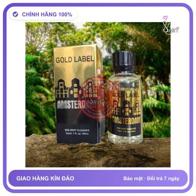 Chai hít tăng khoái cảm Popper GOLD LABEL 30ml Popper 30ml USA, Hàng Chính Hãng, Cực Mạnh, Phê Lâu, che tên sản phẩm bảo mật kín đáo