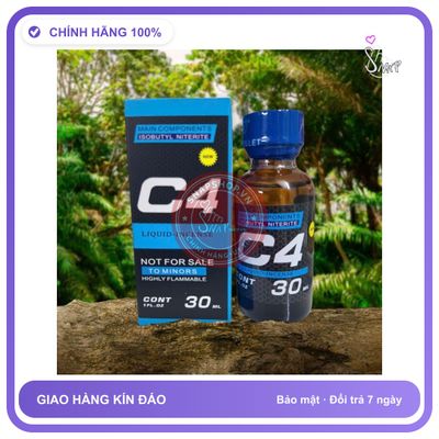 Chai hít tăng khoái cảm Popper C4 30ml Popper 30ml USA, Cực Mạnh, Cho Ng Lờn, Mùi Dịu, Ko Nhức Đầu, che tên sản phẩm bảo mật kín đáo