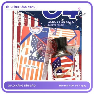 Chai hít tăng khoái cảm Popper C4 30ml Popper 30ml, USA Hàng Chính Hãng, che tên sản phẩm bảo mật kín đáo