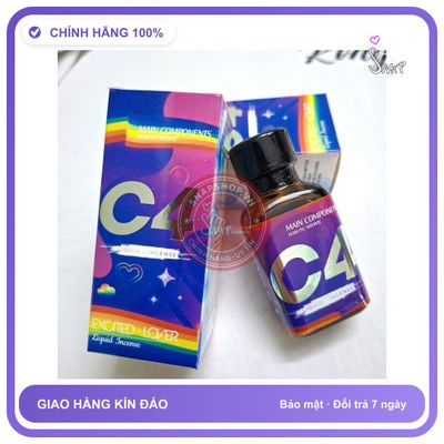 Chai hít tăng khoái cảm Popper C4 30ml Popper 30ml, Hàng Chính Hãng Usa, Cực Mạnh, Phê Lâu, che tên sản phẩm bảo mật kín đáo
