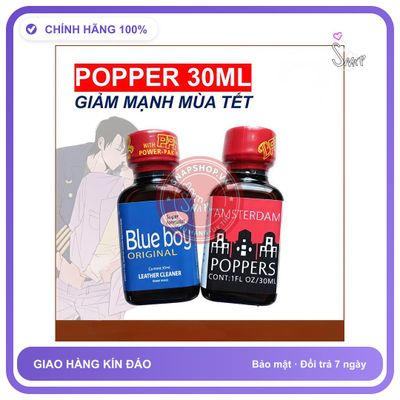 Chai hít tăng khoái cảm Popper Blue boy 30ml che tên sản phẩm bảo mật kín đáo Combo 2 chai Popper 30ml USA, Hàng Chính Hãng, Cực Mạnh, Phê Rất Lâu, Sa