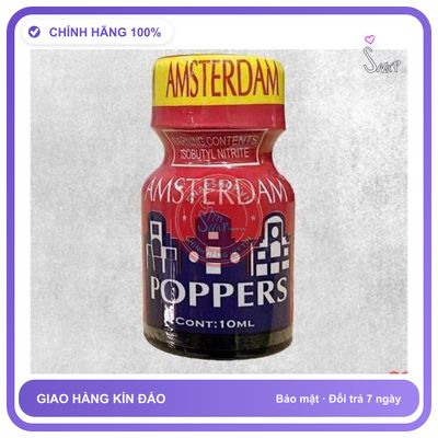 Chai hít tăng khoái cảm Popper AMSTERDAM 10ml Chai Hít Trực Tiếp Vào Mũi, Kích Thích Hưng Phấn Cho Nam Nữ, Phê Tận Mây Xanh, Popper 10ml USA