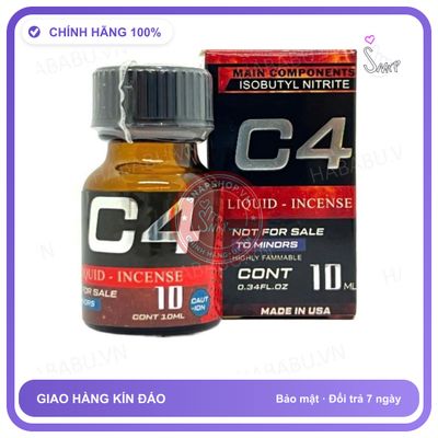 Chai hít tăng khoái cảm Popper C4 10ml Chai Hít Kích Thích Tăng Khoái Cảm Cho Nam Nữ, Popper 10ml USA, che tên sản phẩm bảo mật kín đáo