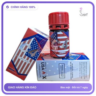 Chai hít tăng khoái cảm Popper 40ml Popper C4 40ml Cờ Mỹ Chính Hãng, Cực Mạnh, Phê Lâu, che tên sản phẩm bảo mật kín đáo
