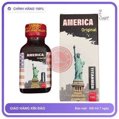 Chai hít tăng khoái cảm Popper AMERICA 30ml Popper America Original 30ml, Cực Mạnh, Phê Tới Não, che tên sản phẩm bảo mật kín đáo