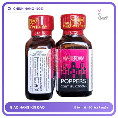 Chai hít tăng khoái cảm Popper PPP 30ml Popper Amsterdam Hồng 30ml PWD, cực mạnh,phê tới não, che tên sản phẩm bảo mật kín đáo