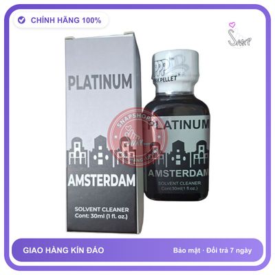 Chai hít tăng khoái cảm Popper PLATINUM 30ml Popper Amsterdam Platinum 30ml, Cực Mạnh, Phê Lâu, che tên sản phẩm bảo mật kín đáo