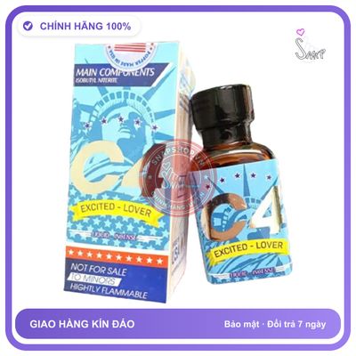 Chai hít tăng khoái cảm Popper C4 30ml Popper C4 USA Excited Lover 30ml, Cực Mạnh, Phê Tới Não, che tên sản phẩm bảo mật kín đáo