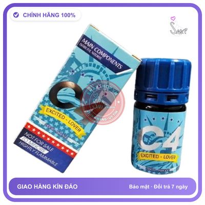 Chai hít tăng khoái cảm Popper C4 40ml Popper C4 USA Excited Lover 40ml, Cực Mạnh, Phê Tới Não, Gây Ảo Giác, che tên sản phẩm bảo mật kín đáo