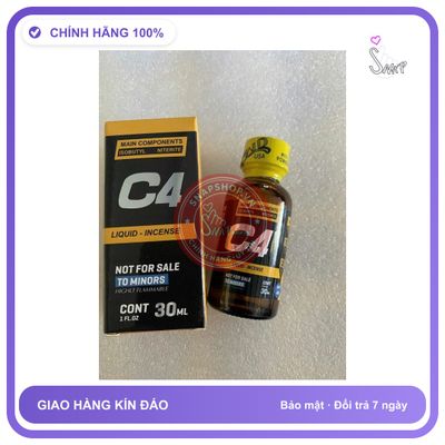 Chai hít tăng khoái cảm Popper C4 30ml Popper 30ml, Hàng Chính Hãng, Cực Mạnh, Giảm giá, che tên sản phẩm bảo mật kín đáo