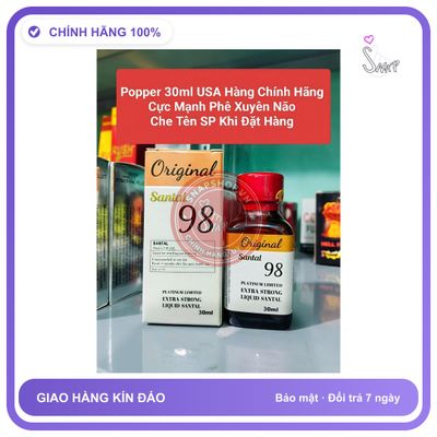 Chai hít tăng khoái cảm Popper Original Santal 98 30ml Poppers 30ml Hàng USA Chính Hãng, Phê Tận Mây Xanh