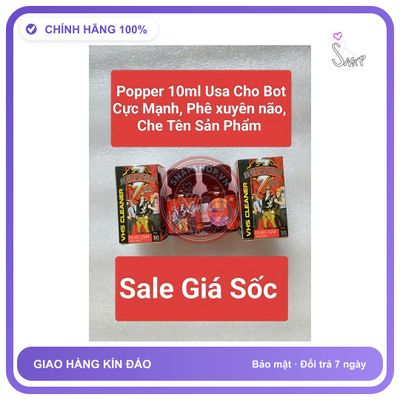 Chai hít tăng khoái cảm Popper Bottom 10ml Popper 10ml Usa Cho Bot, Cực Mạnh, Phê tận mây xanh, che tên sản phẩm bảo mật kín đáo