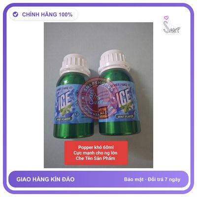 Chai hít tăng khoái cảm Popper ICE 60ml Popper khô 60ml cực mạnh, cho ng lờn,che tên sản phẩm bảo mật kín đáo