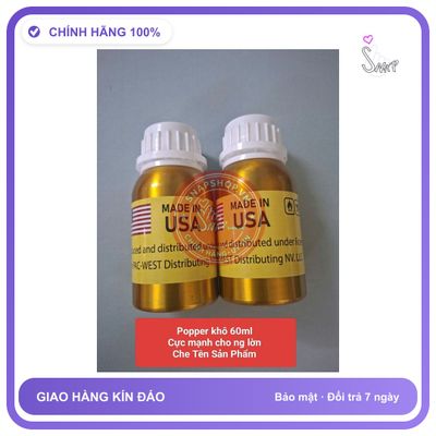 Chai hít tăng khoái cảm Popper PAC-WEST 60ml Popper khô 60ml hàng mỹ chính hãng, cực mạnh, gây ảo giác, che tên sản phẩm bảo mật kín đáo