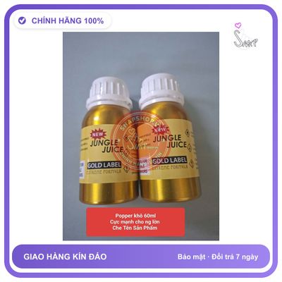 Chai hít tăng khoái cảm Popper JUNGLE JUICE 60ml Popper khô 60ml, Hàng Mỹ Chính Hãng, Cực Mạnh, giảm giá, che tên sản phẩm bảo mật kín đáo