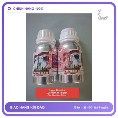 Chai hít tăng khoái cảm Popper POPPER USA 60ml Popper khô 60ml, hàng mỹ, chính hãng, cực mạnh,gây ảo giác, che tên sản phẩm bảo mật kín đáo, sale