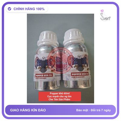 Chai hít tăng khoái cảm Popper POPPER USA 60ml Popper mỹ 60ml, cực mạnh, cho ng lờn,che tên sản phẩm bảo mật kín đáo l