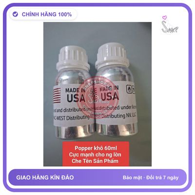 Chai hít tăng khoái cảm Popper 60ml Popper mỹ 60ml, hàng chính hãng, phê xuyên não, gây ảo giác, che tên sản phẩm bảo mật kín đáo