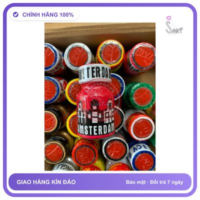 Chai hít tăng khoái cảm Popper AMSTERDAM 10ml Popper 10ml nắp đỏ usa, mẫu truyền thống